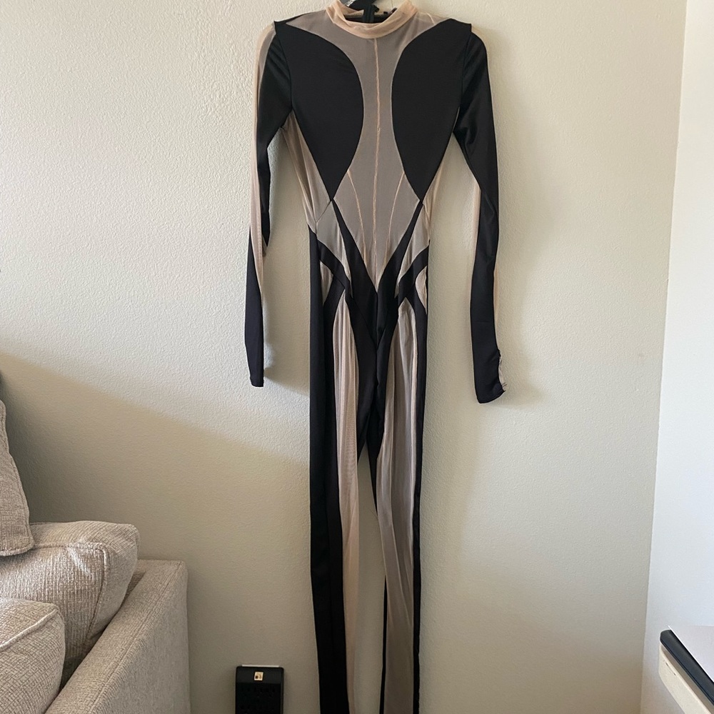 Women’s Long-sleeved Mesh Jumpsuit